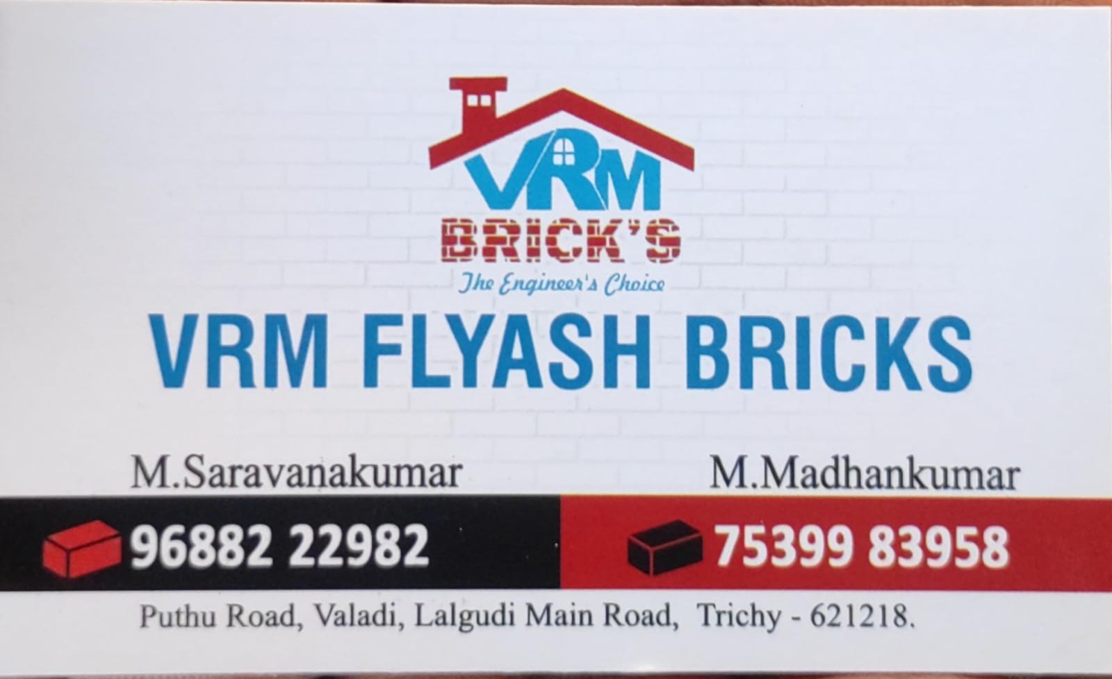 vrm flyash bricks in trichy